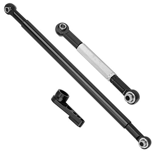 Drfeify Rc Car Steering Rod, Steering Rod Link Arm Aluminum Alloy Steering Link Rod Compatible With Mn86K 1/12 Rc Car(Black) #TOP5