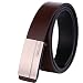 Beltox Fine Men’s Genuine Leather Belts Plaque Buckle Belt Black and Light Brown
