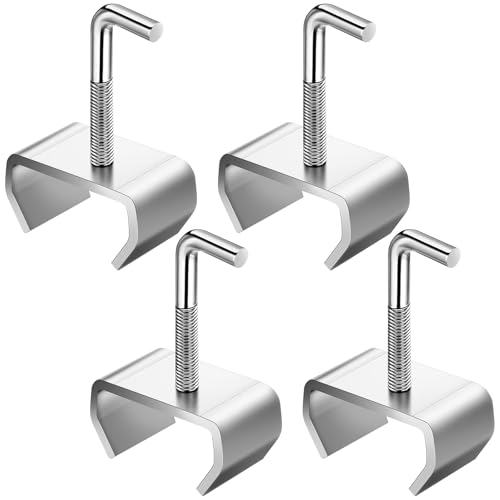 MorningRo 4 Pcs 1 Bed Frame Rail Clamp Heavy Duty Zinc Plated Bed Frame Brackets for Connecting Metal Hardware Sections Together Ideal for Home, Hotel, and Commercial Use