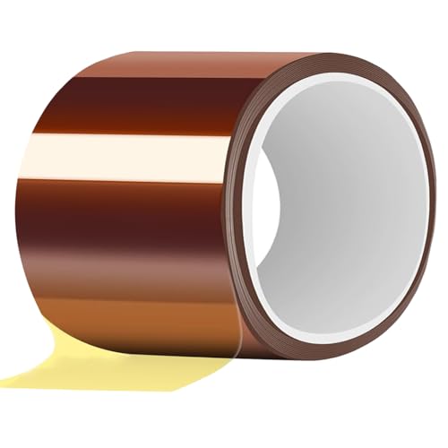 Image of Heat Resistant Tape, Heat Tape,High Temperature Tape,Heat Vinyl Press Tape for Heat Transfer,Polyimide Tape for Protecting CPU, Circuit Board, Soldering (1, Amber, 4 Inch x 108 ft (33m))