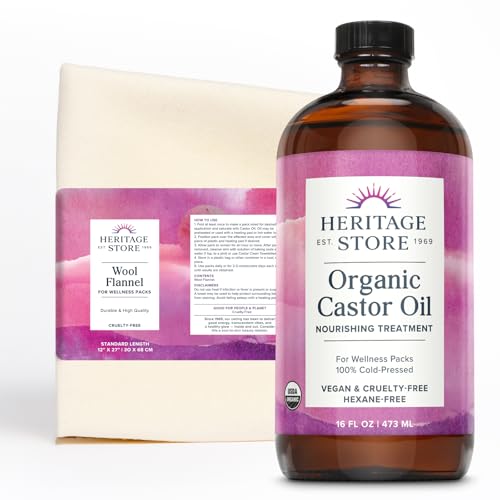 HERITAGE STORE Organic Castor Oil Pack Wrap Kit - Soothing