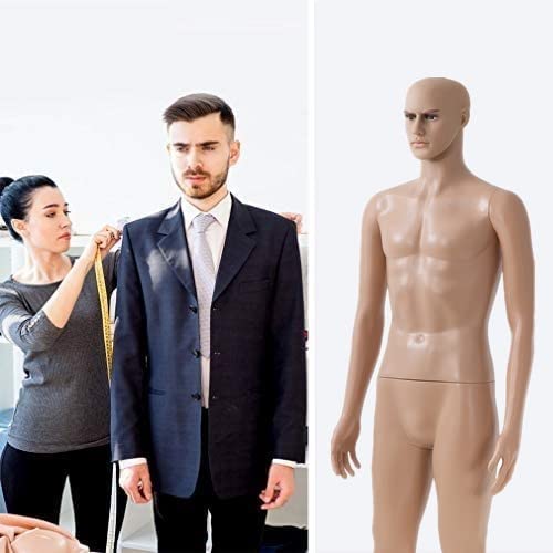 Male Mannequin Full Body, 73 inch Mannequin Dress Form for Sale, Adjustable Detachable Mannequin Stand Realistic Male Mannequin Display with Metal Base ,Turnable Head and Flexible Limbs - Thumbnail 2