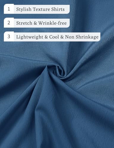 Image of JEMITOP Mens Stretch Wrinkle Free Texture Shirts