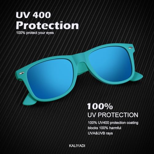 Image of KALIYADI Polarized Sunglasses for Men and Women Matte Finish Sun glasses Color Mirror Lens UV Blocking (3 Pack)