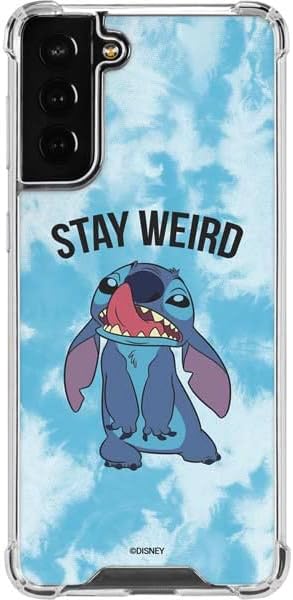 Skinit Clear Phone Case Compatible with Galaxy S22 Plus - Officially Licensed Disney Lilo and Stitch Stay Weird Design