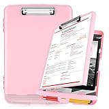 JDF3CISH Portapapeles con Almacenamiento Tamaño Carta, Tabla para Escribir de Plástico con Clip Resistente, Carpeta...