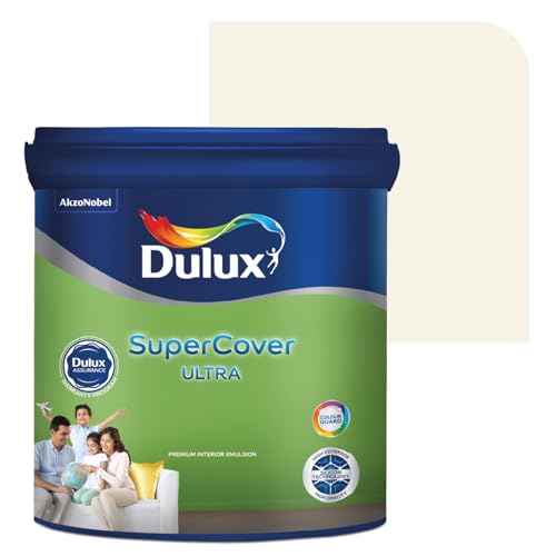 Image of Dulux SuperCover Ultra - Premium Interior Emulsion Paint For Walls and Ceilings | Smooth Matte Finish | Durable, Long-Lasting Paint with Extra Coverage, Off White (1L, Polar Heights, 4 Years Warranty)