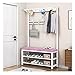 LLLD Wieszak na ubrania 3 w 1 z ławką na buty z 2-poziomową ławką i schowkiem na buty 10 haczykami do przedpokoju wieszak na płaszcze łatwy w montażu 170 wysokości (kolor: Biały różowy, rozmiar: 100 x 33 x 170 cm)