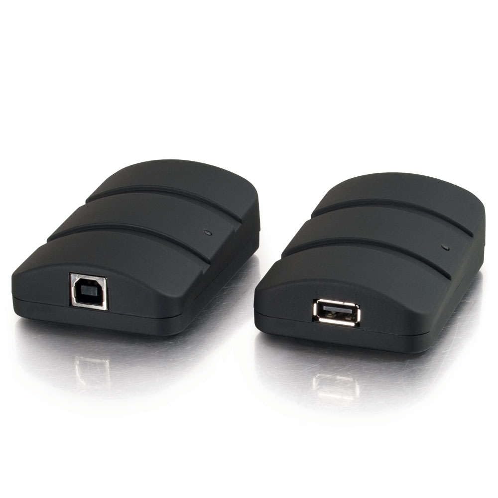 C2G Legrand USB Extender Dongle, USB Dongle Kit Signal Extender, RJ45 zu USB Receiver Signalverstärker, Schwarz, 1 Stück, 53880