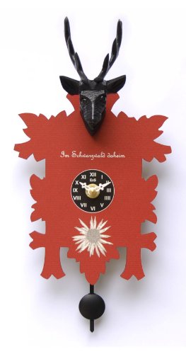 Trenkle Kuckulino Black Forest Clock with quartz movement and cuckoo chime TU 3005 PQ, Red, Normal