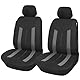 Upgrade4cars Autositzbezüge Set für die Vordersitze Grau | Auto-Schonbezüge Universal Schwarz Auto-Sitzbezug Sommer Winter | Autozubehör Innenraum | Geschenke für Frauen und Männer