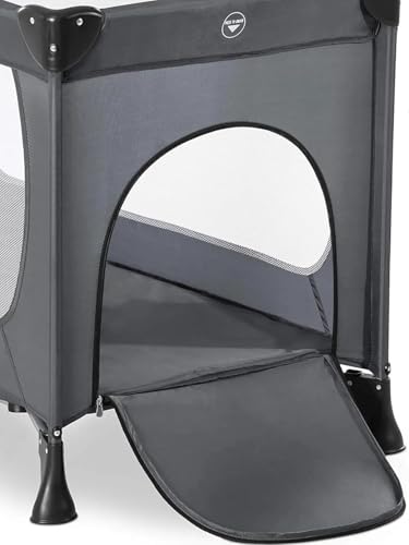 سرير اطفال امن قابل للطي 2 في 1 مع حواجز شبكية (مع مرتبة وعجلات) من كيدزيرا