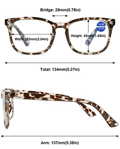 MAGIMODAC Blue Light Blocking Glasses Reading Glasses Lightweight Frame Eyeglasses 1.0 1.25 1.5 1.75 2.0 2.25 2.5 2.75 3.0 3.5 4.0 Unisex for Women and Men and Aged (Leopard - Image 2
