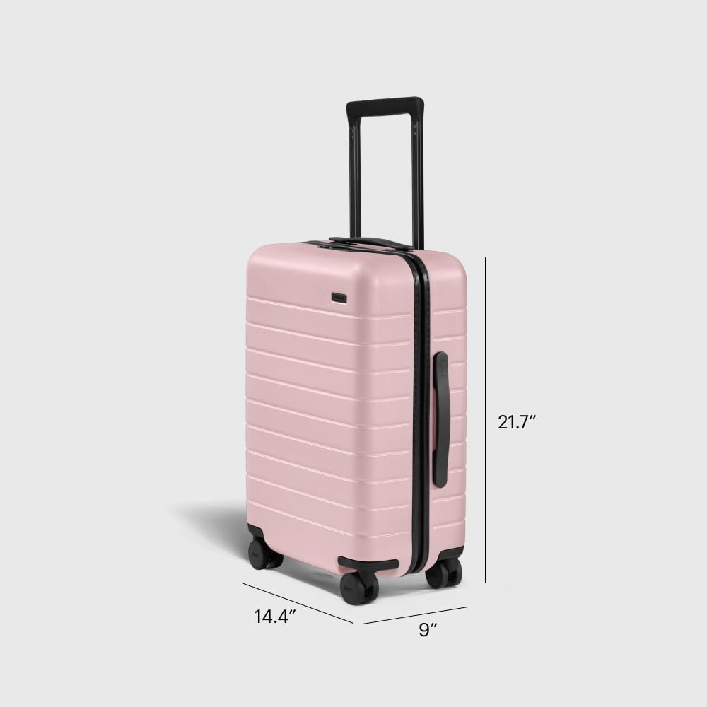 away carry-on luggage blush pink 22-inch polycarbonate