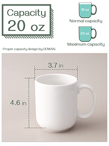 Dowan 20 Oz Coffee Mugs Set Of 6, Large White Coffee Mugs With Handles, Ceramic Coffee Cups For Coffee, Tea, Hot Cocoa, Large Mugs For Women Men, Party, Diy Gifts #TOP1