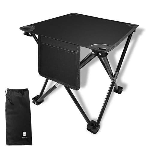 LEAKOKUA 【秒で使える簡単設計】 折りたたみ椅子 軽量 耐荷重200kg キャンプ アウトドアチェア 折り畳み キャンプスツール コンパクト イス 持ち運び (01.ブラック)