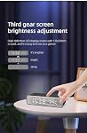Réveil avec USB Chargeur, Horloge numérique, Chargeur sans fil pour iPhone,Samsung Réveils pour chambres à coucher Sliver Blanc (blanc, moyen)