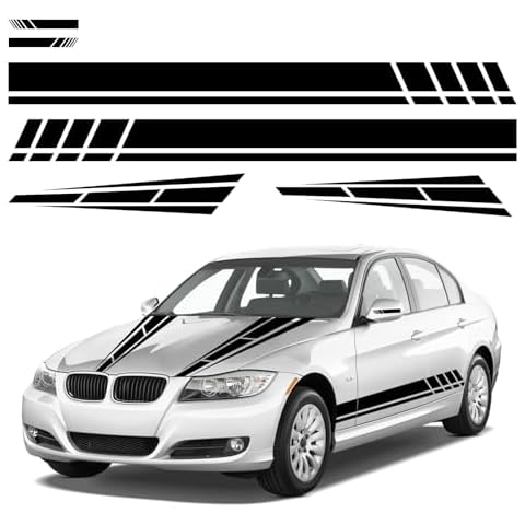 Dickno Car Hood Stripe Sticker Set Cover