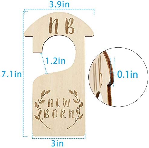 uwows Premium Wood Baby Wardrobe Dividers,Set of 7,From Newborn to 24 Month,Baby Closet Organizers,Nursery Decor,Baby Clothes Organizers (Style 4)
