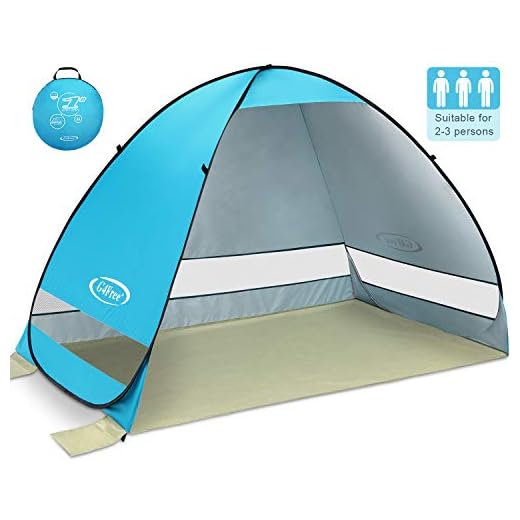G4Free Automatiskt pop-up tält 2–4 personer utomhus strand sol tält UPF 50+ anti-UV skydd omedelbar öppen bärbar Cabana