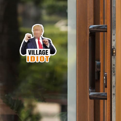 Image of ASUNO Donald Trxmp Village Idiot Sticker Vinyl Decal Self-Adhesive Label 2 inch x 3 inch for Car Window Truck Auto Wall Laptop 500 PCS