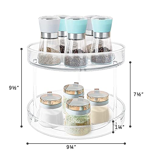 Vaehold 2 Tier Lazy Susan Turntable Spice Rack Organizer For Kitchen Cabinet, Farmhouse Tiered Tray Decorative Trays For Fruit, Snacks - Organizer For Cupboard, Pantry, Bathroom, Table #TOP4