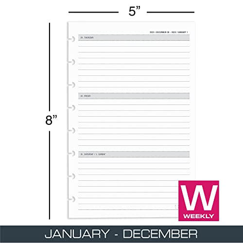 Tul® Discbound Weekly/Monthly Refill Pages, Junior Size, January To December 2023 #TOP3