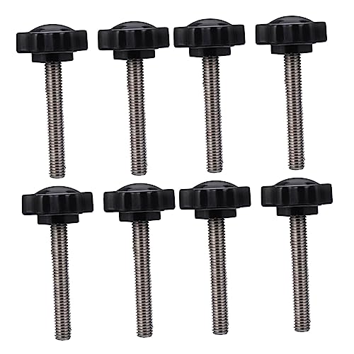 FUNOMOCYA 10pcs Plum Blossom Manually Tightened Screw Screw-on Handle Clamping Knob Thread Clamping Screw Thread Replacement Knob Handle Clamping Knobs Hand Star Knobs Stainless Steel Black