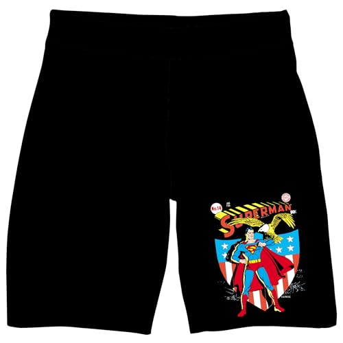Superman Classic Comic Art Men's Black Sleep Pajama Shorts
