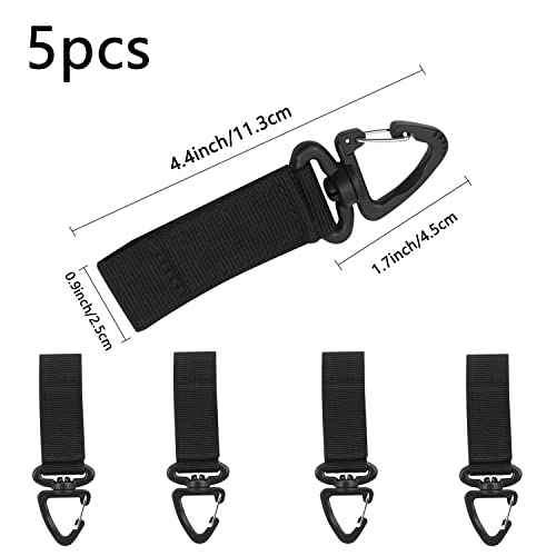 YUE QIN 5 PCS Belt Clip Carabiner Buckle Molle Strap Nylon Snap Hook Clip Keychain Keyholder Ring Tactical Backpack Molle Clip for Climbing Hiking Outdoor - Image 2