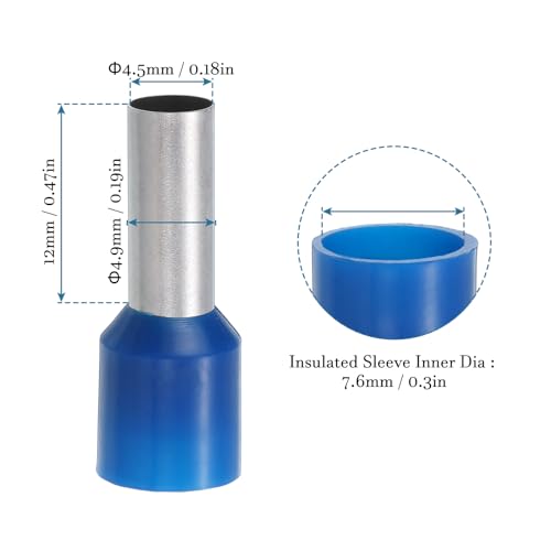 QUARKZMAN 2 Embouts de Câble à Sertir 100Pcs pour Embout de Câble Bleu 10mm – vue 3