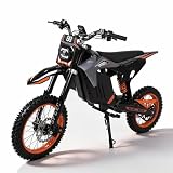 HWWH D5 E-Motocross Elektro Motorrad 48V 30Ah Akku, kraftvoller Motor, 14/12 Zoll Offroad-Reifen, Dual-Hydraulikbremse, Federung – 50km Reichweite – Nur für Privatgelände