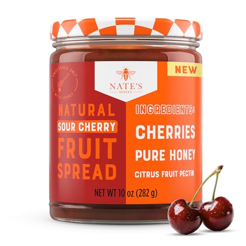 Nate's Honey Fruit Spread, Sour Cherry - 10 oz Jar