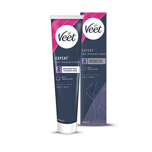 Veet Expert Haarentfernungscreme für Damen, 200 ml, geeignet für Arme, Beine, Achselhöhlen, Bikini