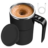 Tazza auto-commovente, in acciaio inox, per caffè, tè, cioccolata calda, latte, cacao, proteine (modello 2 Black)