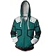 FANERR My Hero Academia Deku Hoodie Sweatshirt Cosplay Costume (M, Deku)