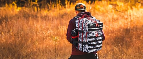 LHI Military Tactical Backpack for Men and Women 45L Army 3 Days Assault Pack Bag Large Rucksack with Molle System - Light blue tie-dye