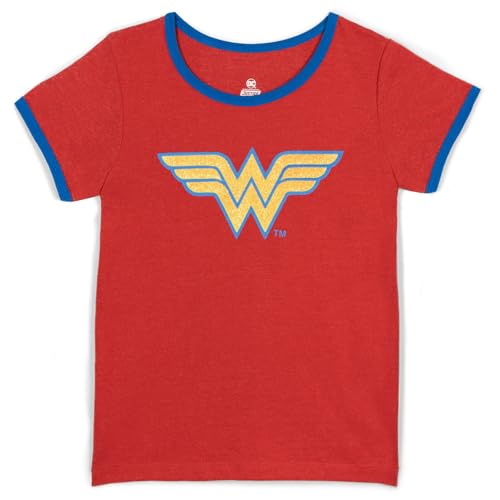 Image of DC Comics Justice League Girls' Glitter Graphic T-Shirt Toddler to Big Kid