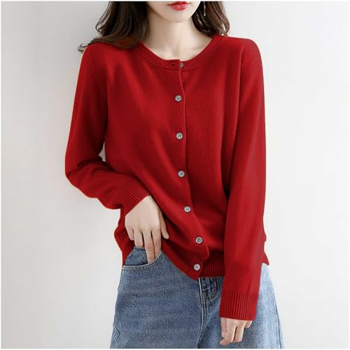 Cardigans for Women Button Down Crew Neck Long Sleeve Knitted Jacket Coat Fall Winter Warm Open Front Cardigan Sweater2