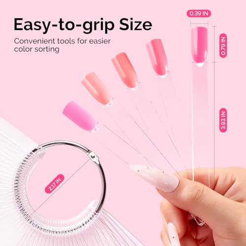 Image of MelodySusie 100 Pcs Nail Swatch Sticks with Ring, Clear Swatches for Gel Polish, Transparent Acrylic Practice Tips, Suitable for Displaying Colors, Training Nail Art for Beginners and Professionals