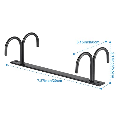 FOMANSH Mug Rack Under Cabinet - Coffee Cup Holder, 12 Mugs Hooks Under Shelf, Display Hanging Cups Drying Hook for Bar Kitchen Utensils Black - Image 6