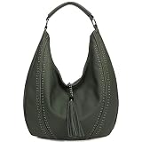 Women Hobo Bags Oversized Leather Handbags PU Crossbody Shoulder Totes Winter Stylish Purses (Green9130)