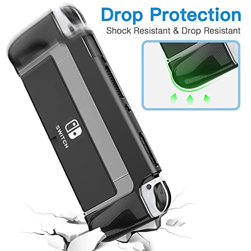 HEYSTOP Capa OLED para Switch compatível com Nintendo Switch OLED modelo 2021, capa protetora de TPU