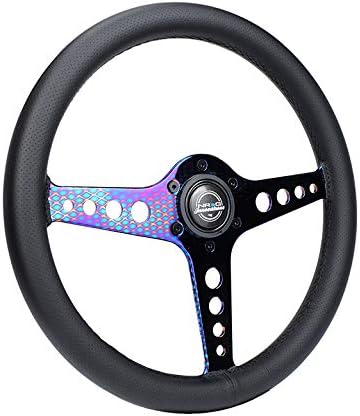 Miniatura 2 de NRG Innovations NRG-ST-034MC-PR Volante ligero para juegos Driftz- Fabricado con cuero perforado, compuestos ligeros y radios NeoChrome con agujeros