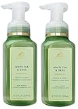 Bath & Body Works Bath and Body Works White Tea & Sage Gentle Foaming Hand Soap 8.75 Ounce 2-Pack (White Sage) 17.5 Ounce
