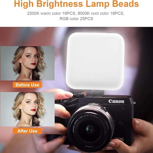Image of FKU Mini RGB Led Selfie Video Light Rechargeable 1800 mAh Portable Clip for Photography and Content Creation (Rechargeable Led Selfie Light)