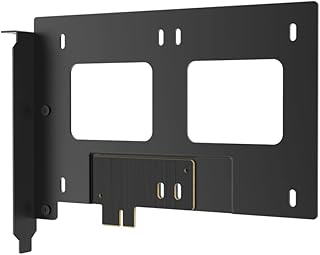 MMJKU PCI PCIE to 2.5" HDD SSD Sata Bracket 1 to 2 Computer Internal Storage Expansion Bracket PCI PCIE Slot to 22.5inch Hard Drive Storage Disk SSD PC Internal Storage Bracket mounting kit