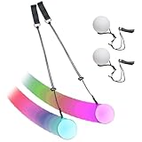 Capgoost Lot de 2 balles de poï à LED   Boules de jonglage lumineuses   Jouet de cirque   Frisbee lumineux   Pour adultes   Jouet lumineux pour débutants et professionnels