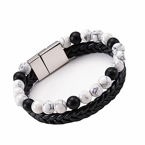 Bracelet en perles de pierre naturelle 8 mm : le bijou double couche anti-allergie