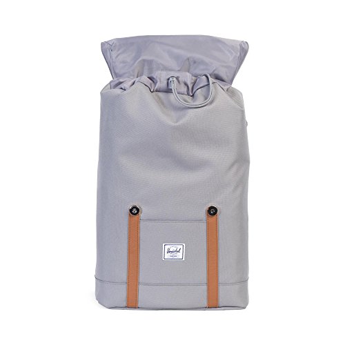 Image of Herschel Retreat Backpack, Grey /Tan Synthetic Leather, Mid-Volume 14.0L